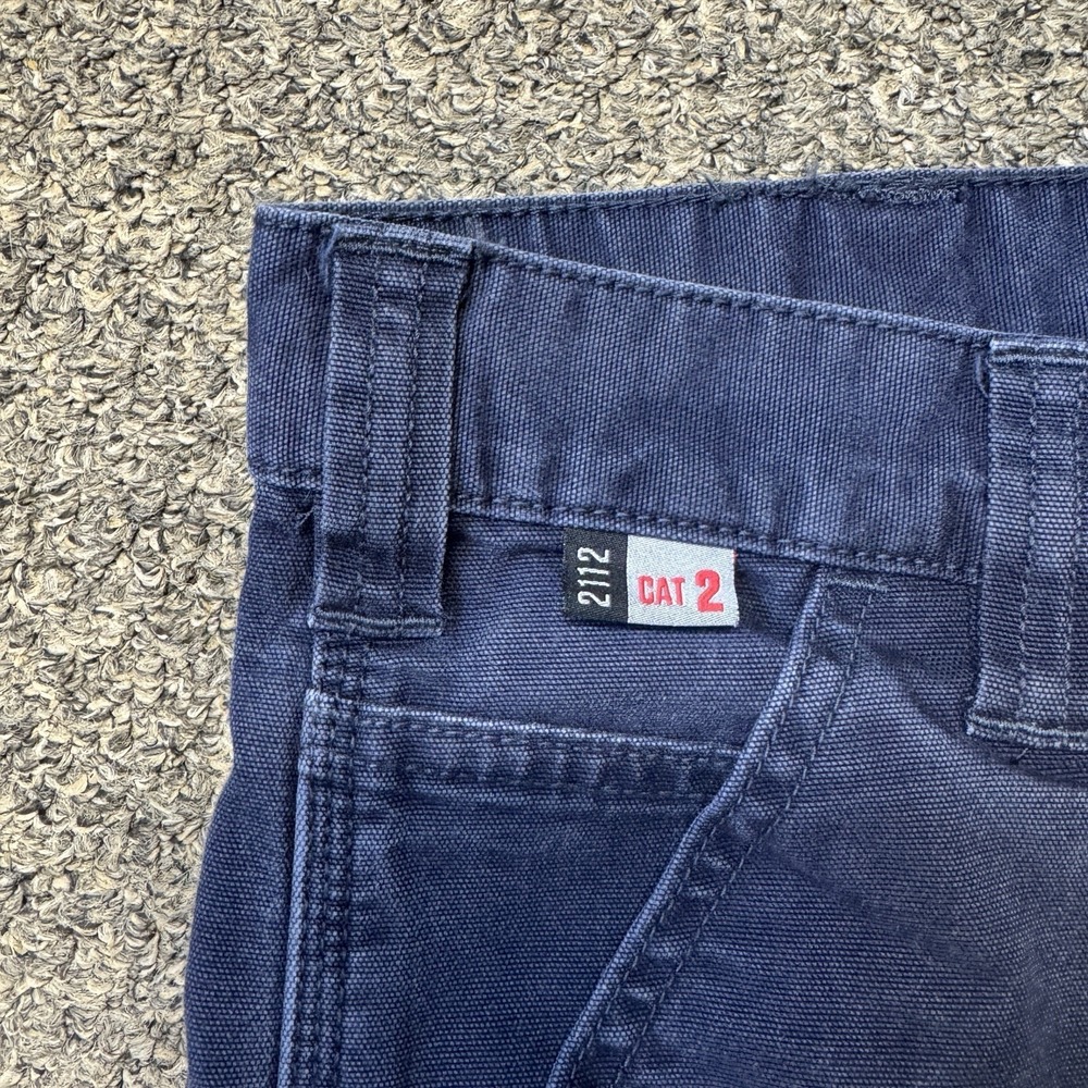 2 Pair Carhartt FR FLAME RESISTANT Relaxed Fit 36x29 Blue Cargo Pants Work Lot - Picture 4 of 12